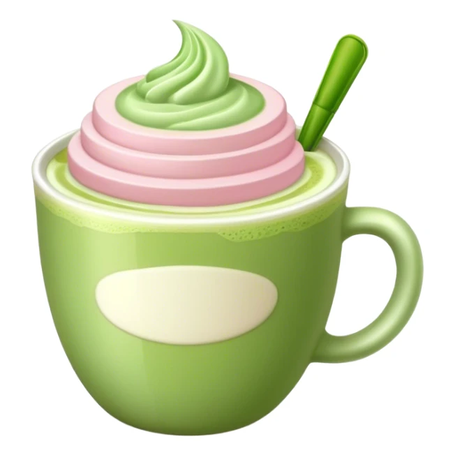 light pink cup full of matcha latte sticker