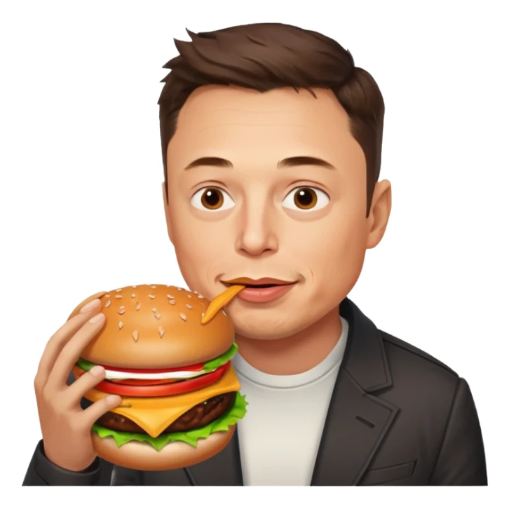 Elon musk eating a burger  sticker