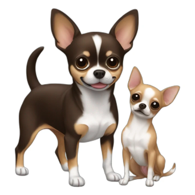 Tesla and Chihuahua dark brown white sticker