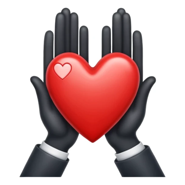 The letter I inside a hand-shaped heart. sticker