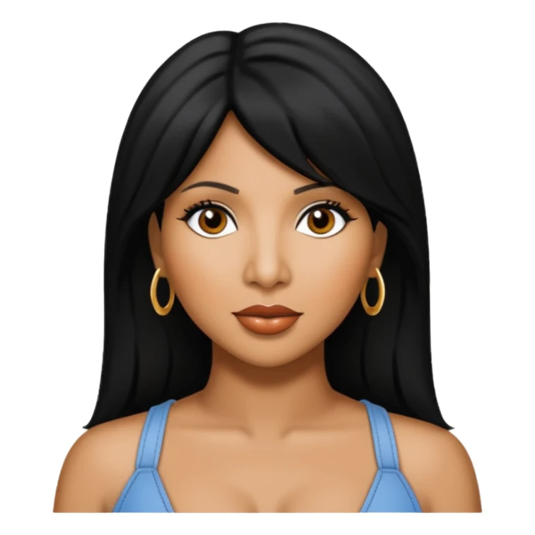 Toni Braxton with black hair sticker