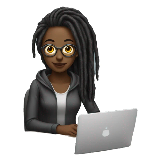 startup-designer-with-laptop-young-black-woman-dreads sticker
