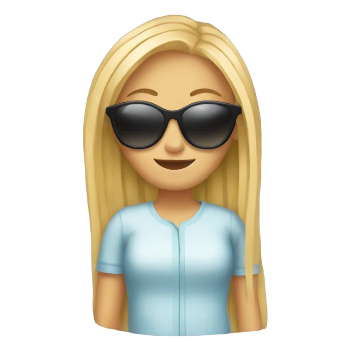 Blonde girl with spaghetti and sunglasses sticker
