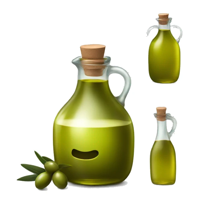 Olive oil in glass jar. no face sticker