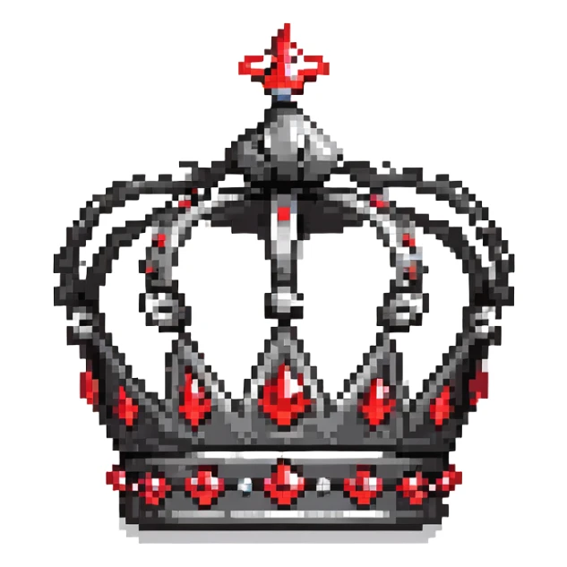 black royal crown with red gem accents sticker