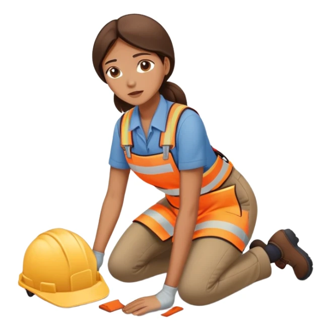 female labour worker fainted on the floor sticker