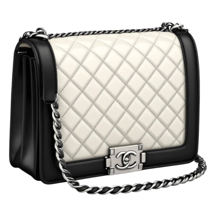 chanel black and white le boy bag sticker