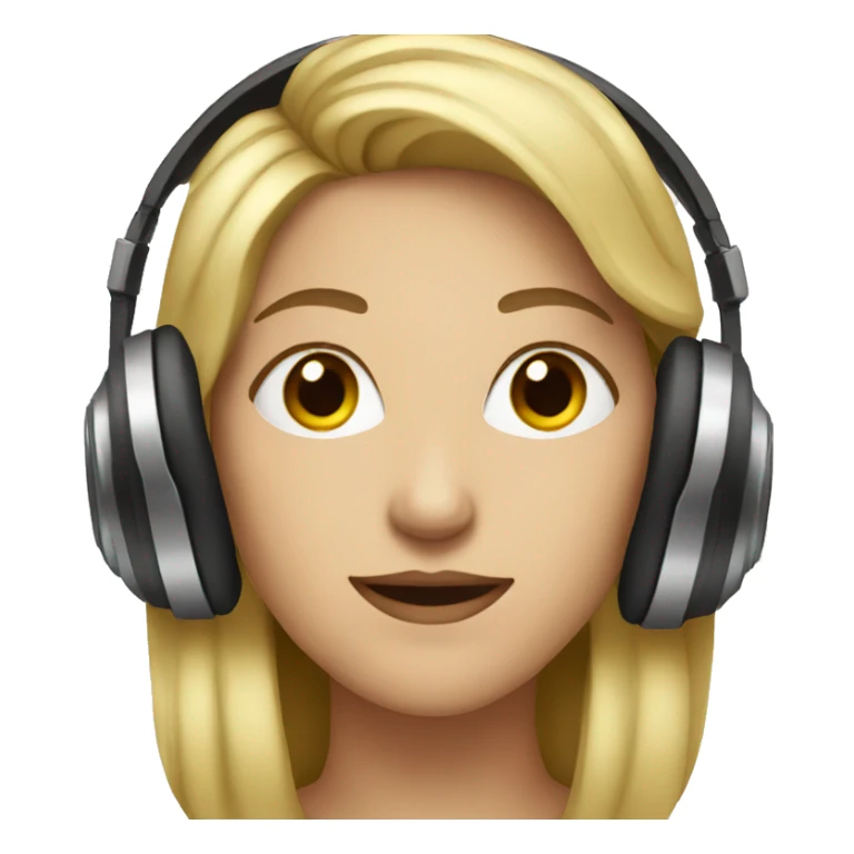 white woman music producer with headphones sticker