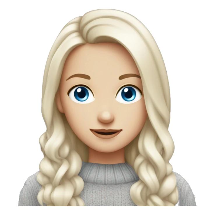 Pretty blue eyed white girl with grey sweater sticker