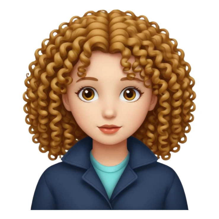 Girl with curly hair sticker