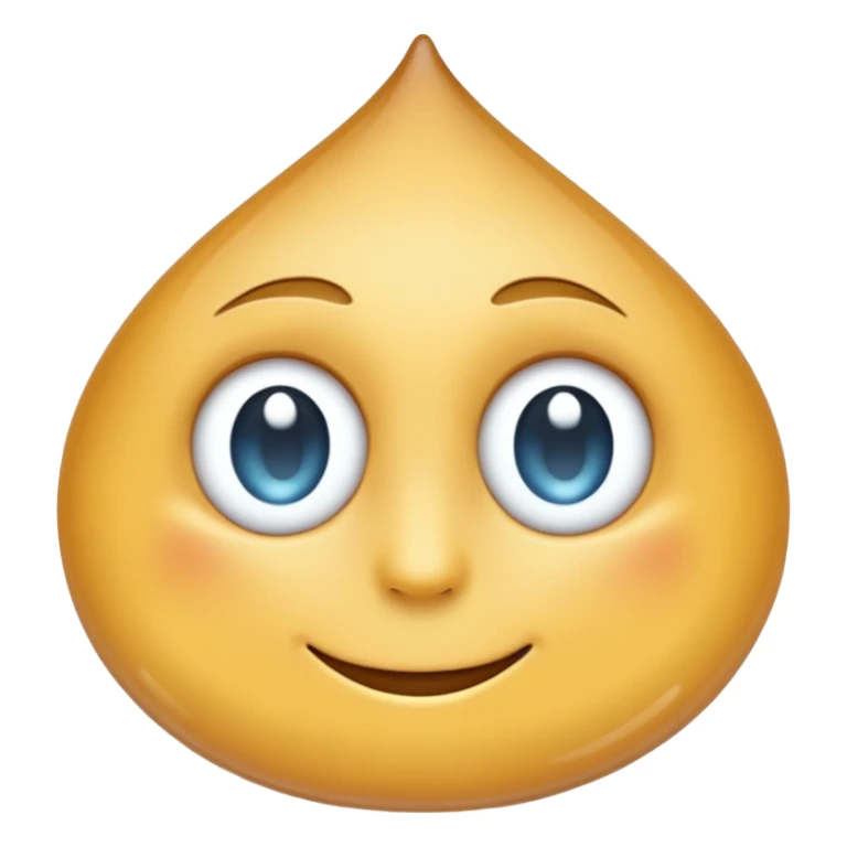 One eye on the left droplet; the right eye is absent but subtly hinted (indentation, ripple, or reflection). Clean emoji style, soft lighting, simple shapes, white/transparent background, high-resolution, friendly. sticker