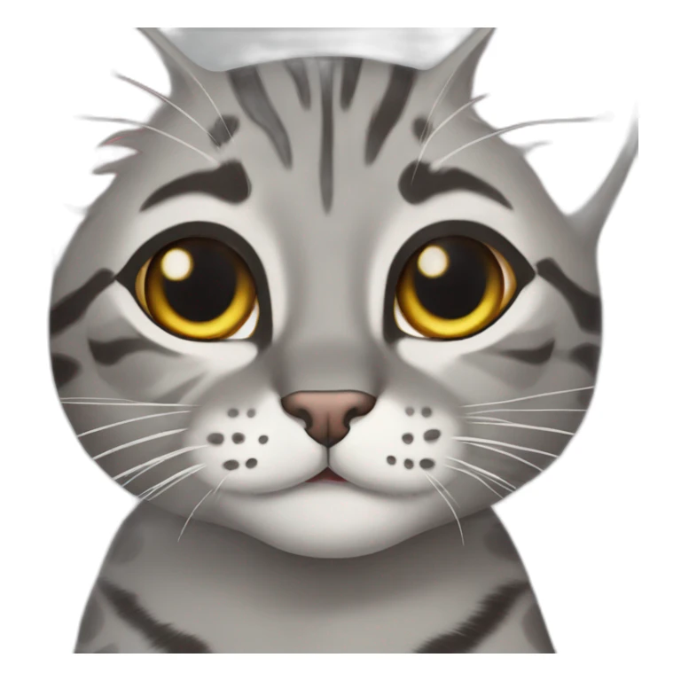 Grey big cute bengal cat grey eyes sticker