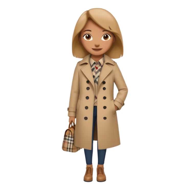 Full body Woman wearing Burberry coat sticker