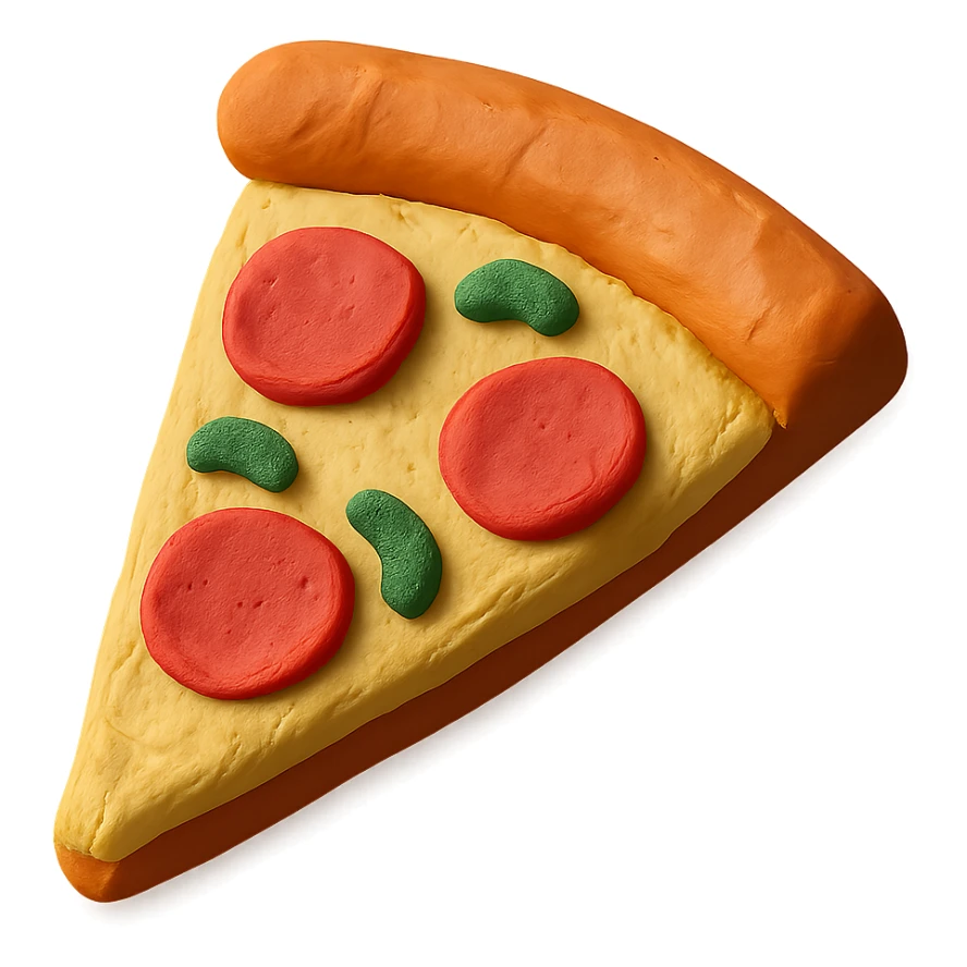 slice of pizza in claymation style sticker