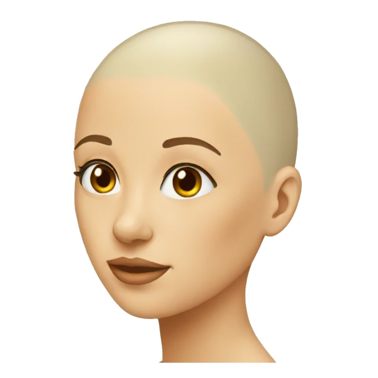 bald female face seen from side sticker