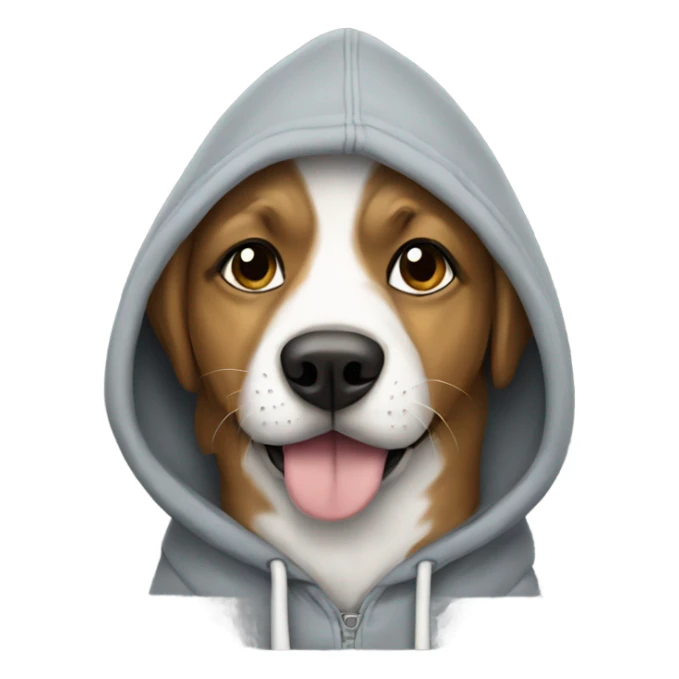 Hoodie wearing a dog sticker