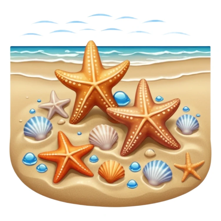 beach shore water sand seashells starfish sticker