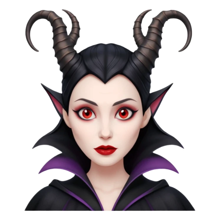 Maleficent villain with horns red eyes sticker