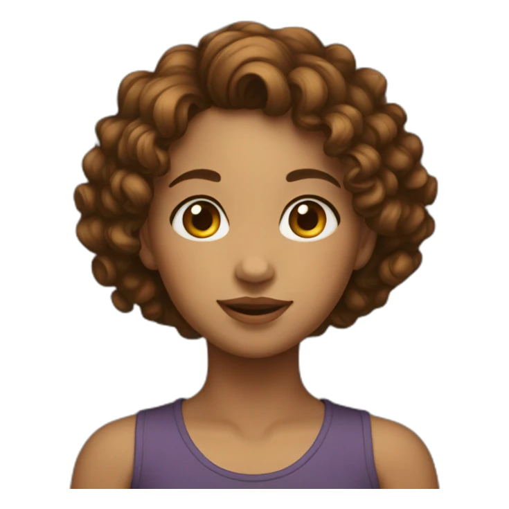 Girl with short curly brown hear sticker