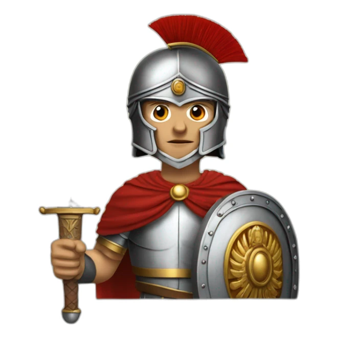 Late roman empire legionaire with sword and oval shield sticker