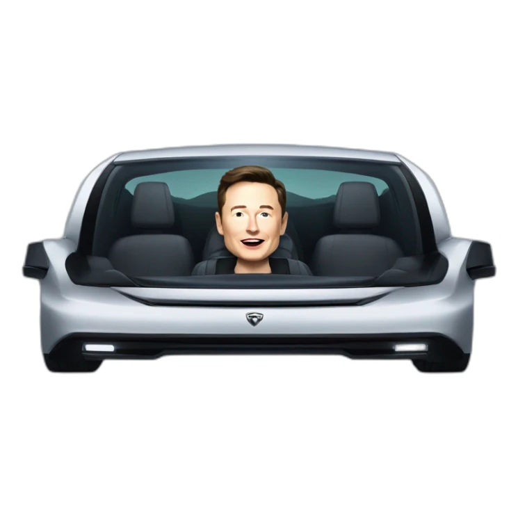 Elon musk riding in a Tesla cyber truck  sticker