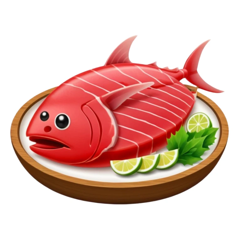 Make tuna sashimi iPhone emoji style sticker