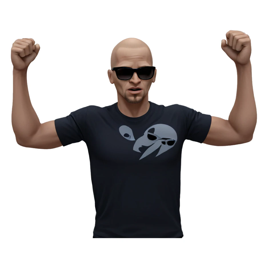 bald guy in sunglasses sticker