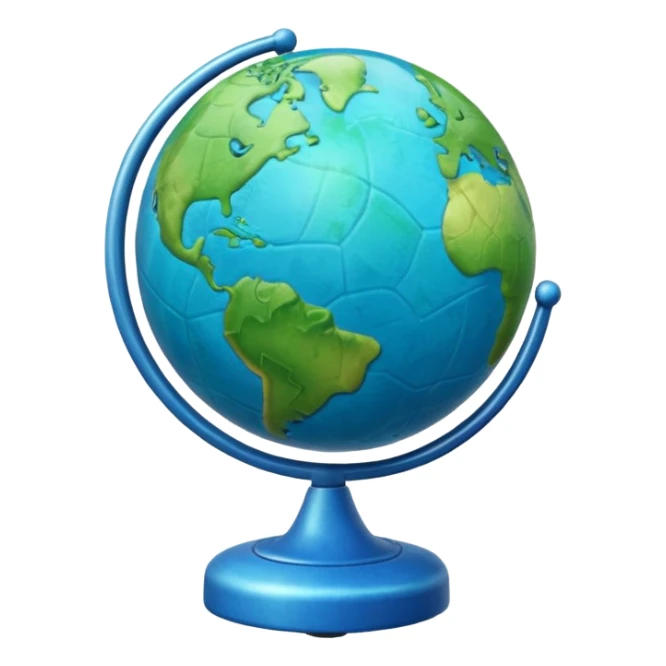 crea una imagen de un globo terraqueo con un poco de inclinación sticker