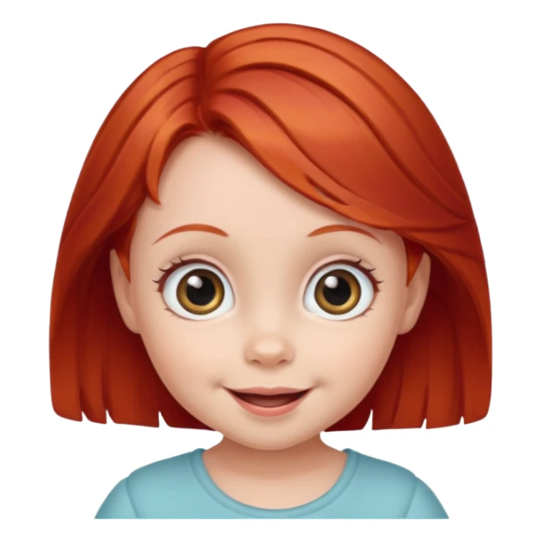 red hair baby girl big eyes sticker