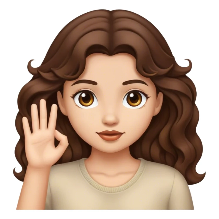 girl with the brunette hair and ondas makes a like  sticker