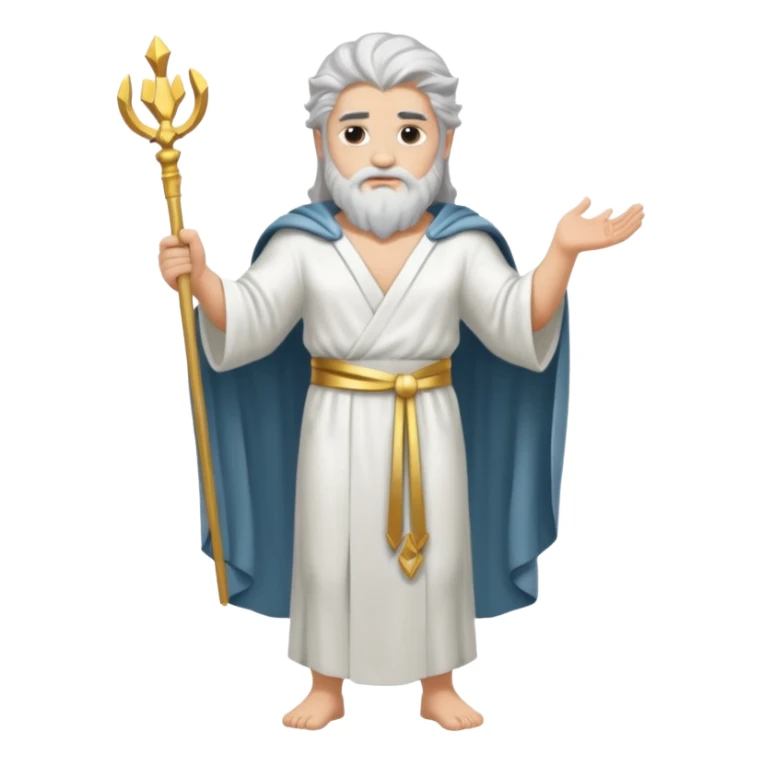 fullbody silverhair god ZEUS, white robe over shoulder sticker