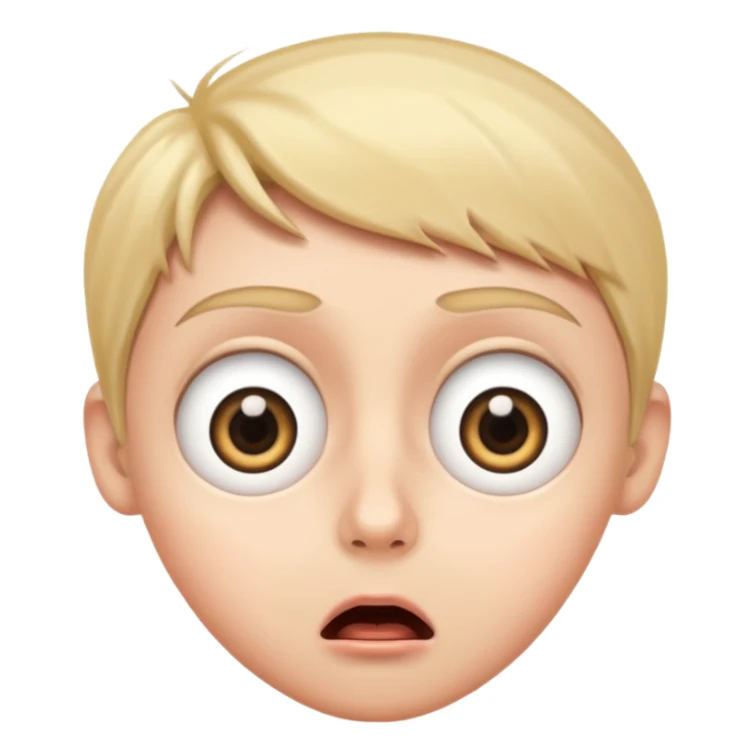 Original emoji Shocked face with wide a big eyes on his face sticker