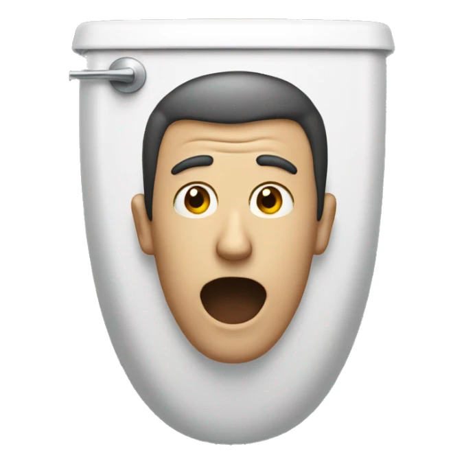 man head sticking out the toilet  sticker