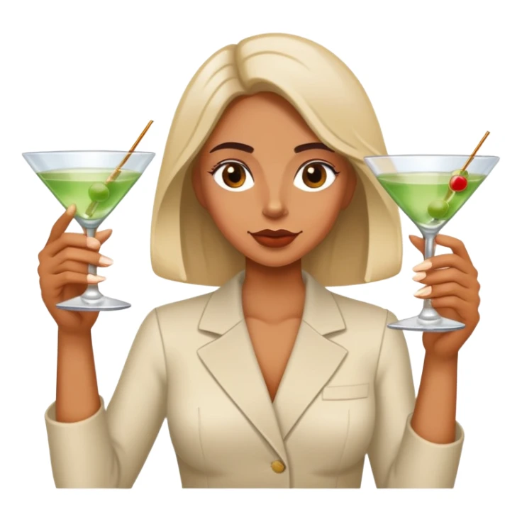 Drunk girl holding martinis in each hand sticker
