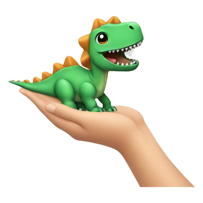 dino with a baby in the hand sticker