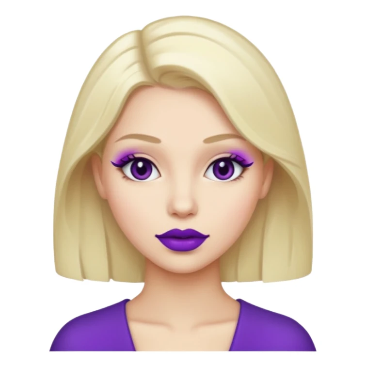 woman with purple colored lips sticker