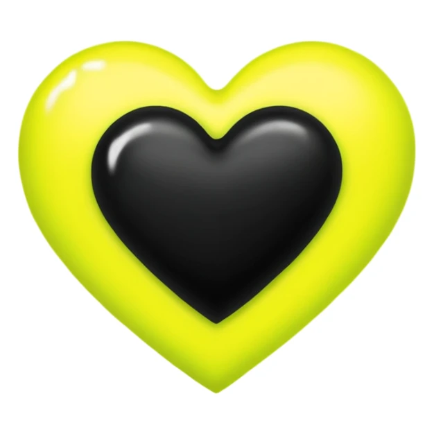 A neon yellow heart with black brushes inside the heart and The text UVP inside the heart sticker
