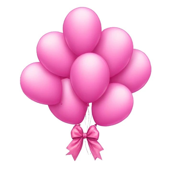Bunch of pink balloons tied with pink bow sticker