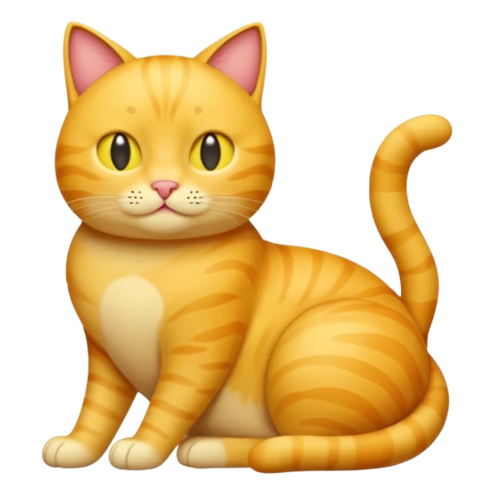 full body yellow cat loafed, with default apple man emoji as a head  sticker