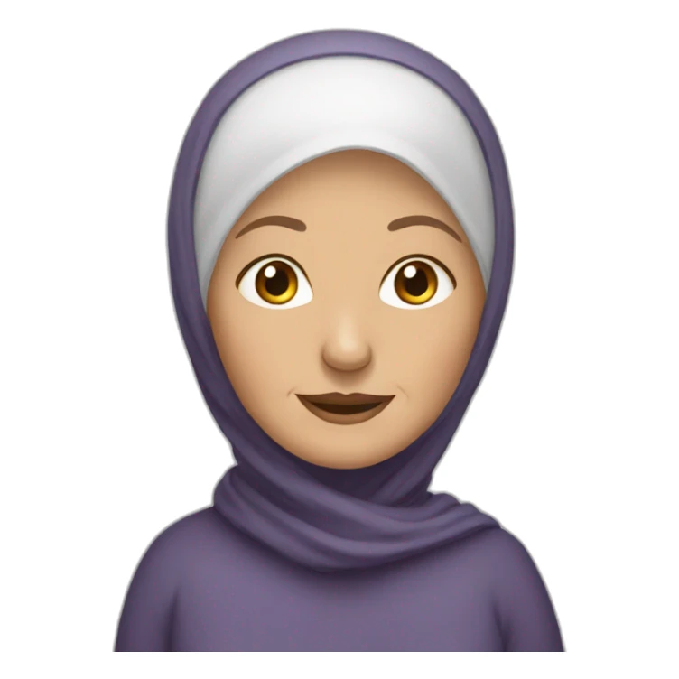 very old white woman hijab sticker