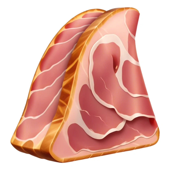 Cinematic Realistic Jam√≥n Serrano Dish Emoji, depicted as delicate, air-cured ham sliced thinly rendered with detailed textures and natural, inviting lighting. sticker