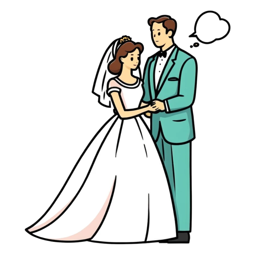Wife poking husband  sticker