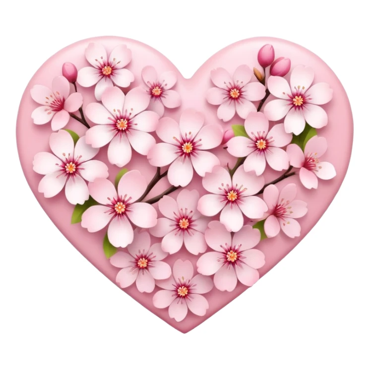 Sakura flower heart Cœur pastel sticker