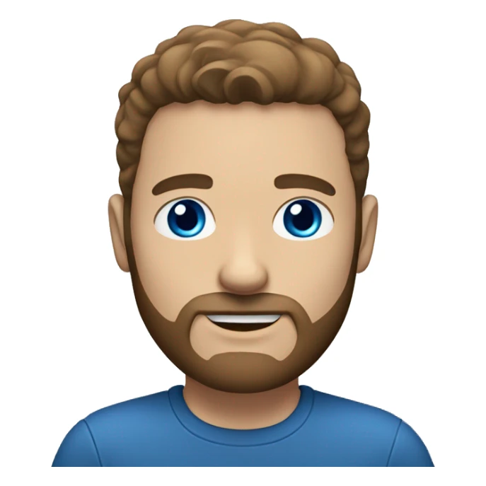 white man with blue eyes brown middle parted hair and beard sticker