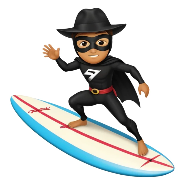 Zorro haciendo surfing  sticker
