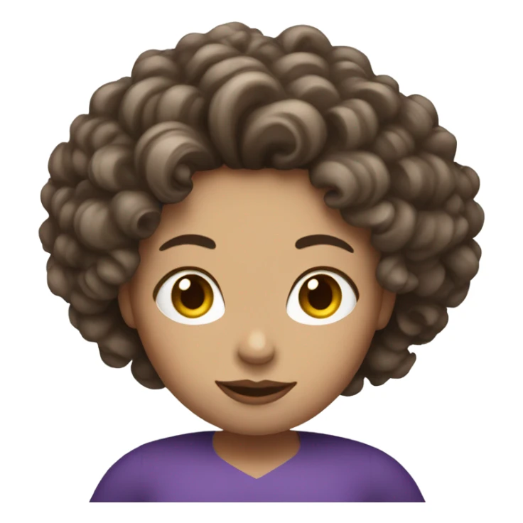 Superwoman white face mom with curly brown hair  sticker