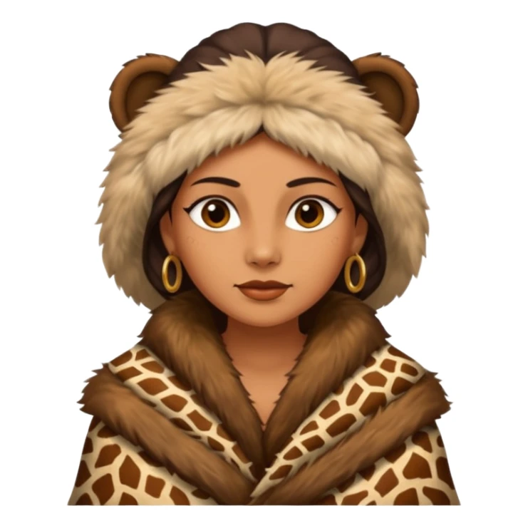 ancient woman wearing animal skin cloth sticker