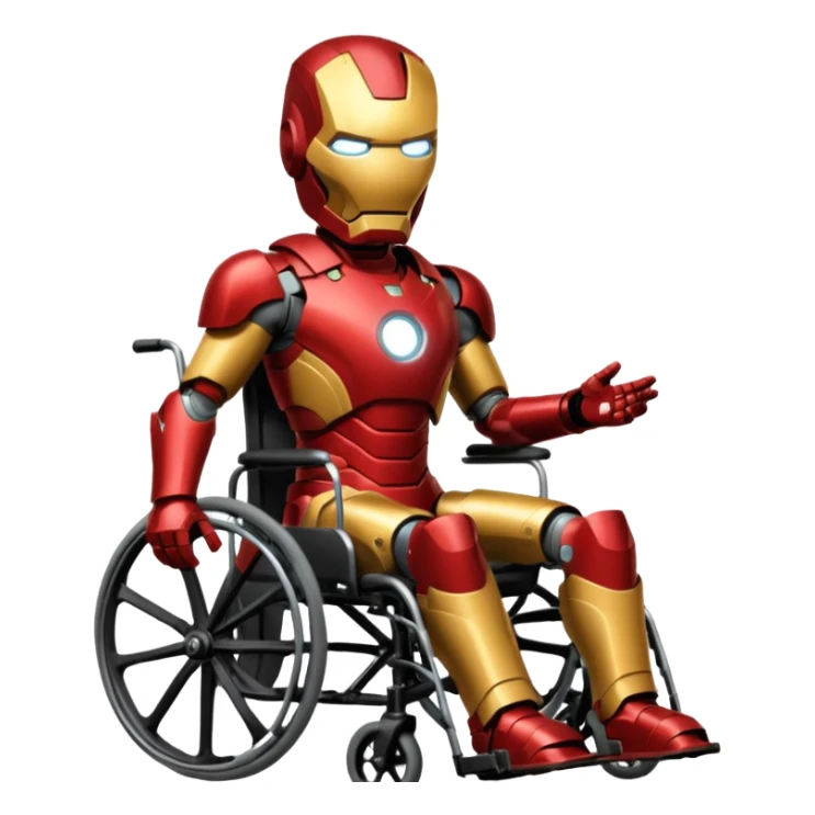ironman on wheelchair  sticker