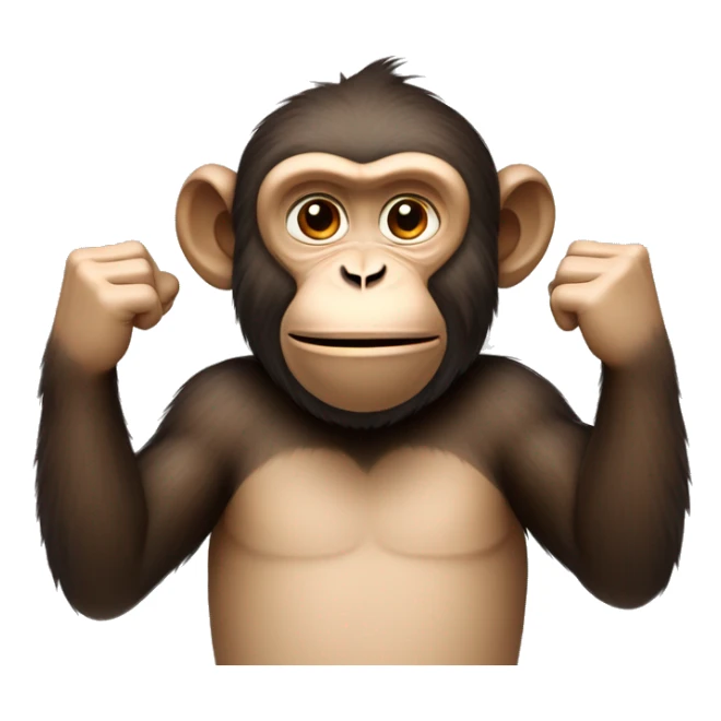 A monkey like the three monkeys. But the hands are on the sides and point upwards. You see the the open inner side of the hands sticker
