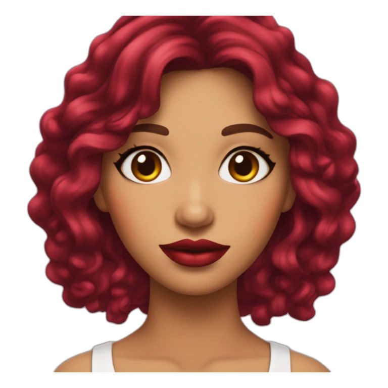 mujer cabello ondulado rojo labios rojos sticker
